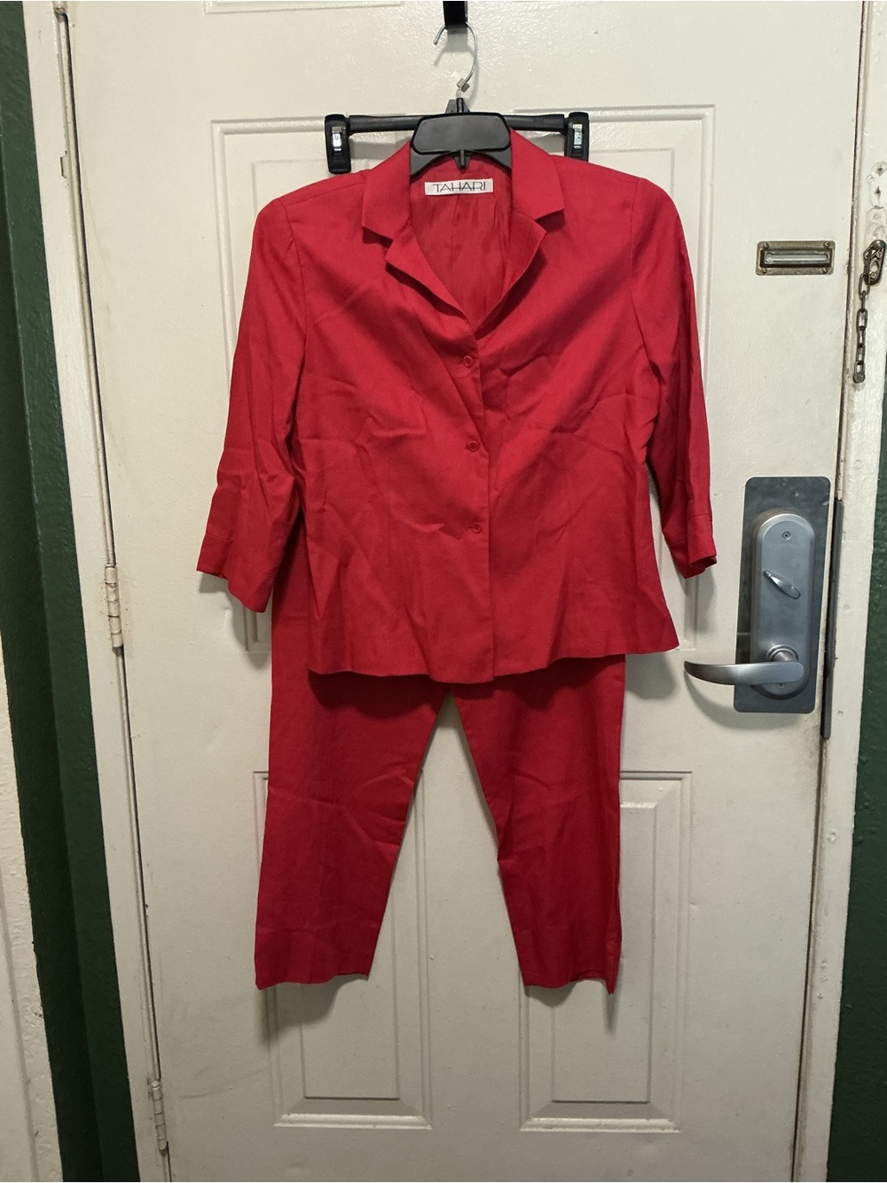 Tahari Vibrant Red Women's Pant Suit